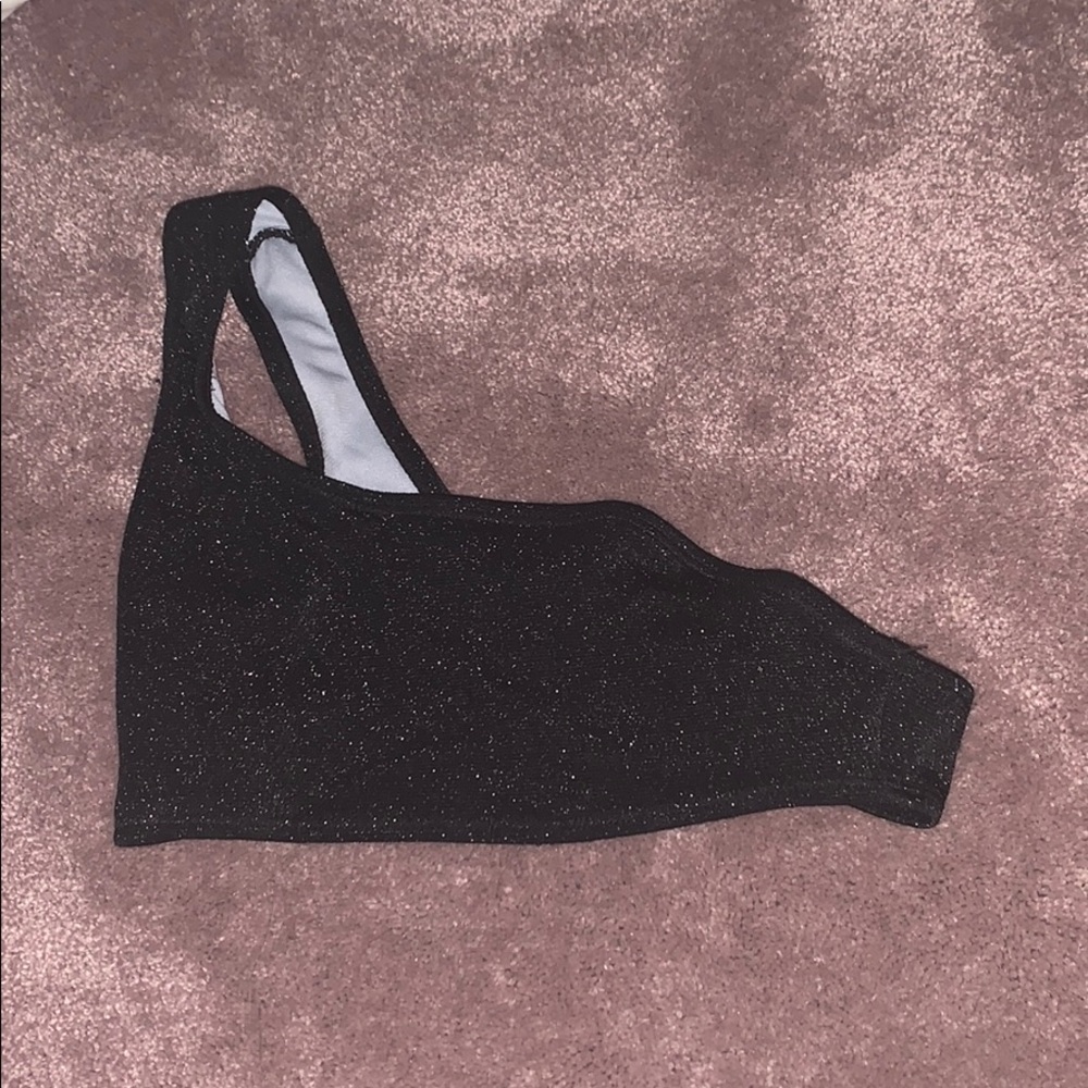Sparkly black bathing suit top